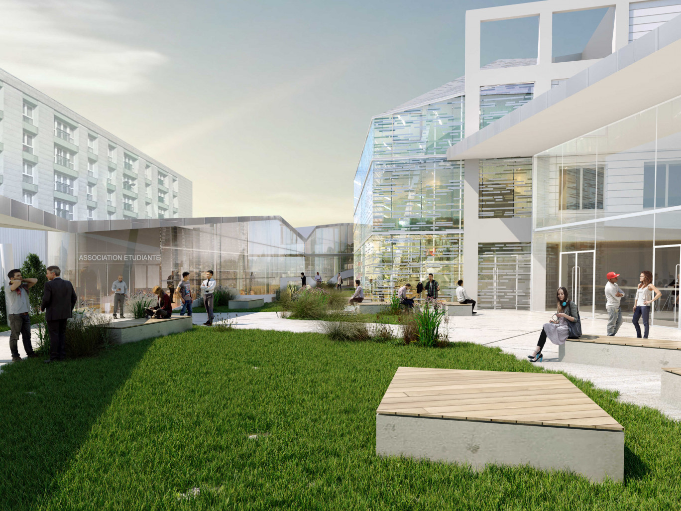 Ralentie par la Covid, la rénovation du campus lillois de l'Iéseg sera terminée en 2023. Crédit Trace Architectes/IÉSEG