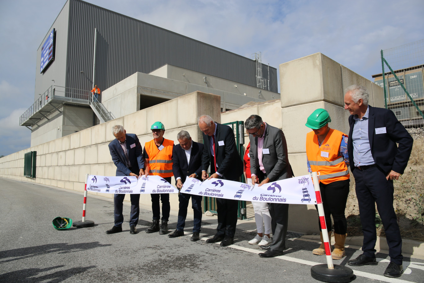 Lors de l'inauguration du nouveau terminal ferroviaire fret des Carrières du Boulonnais. © Aletheia Press/Morgan Railane