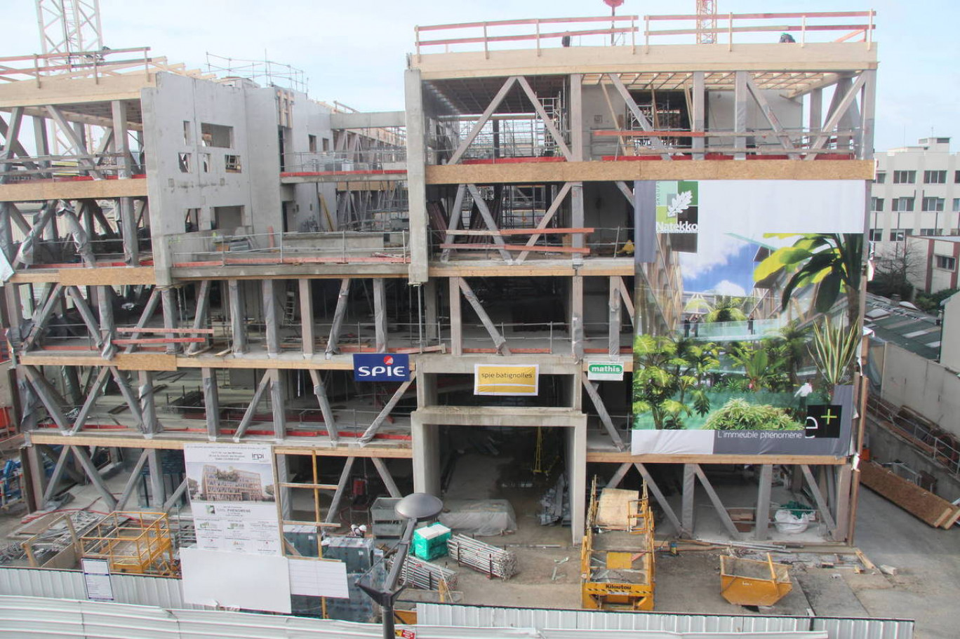 Le siège de l’INPI à Courbevoie : 12.000 m2 de planchers et le plus gros chantier de Mathis du moment (photo Mathis).