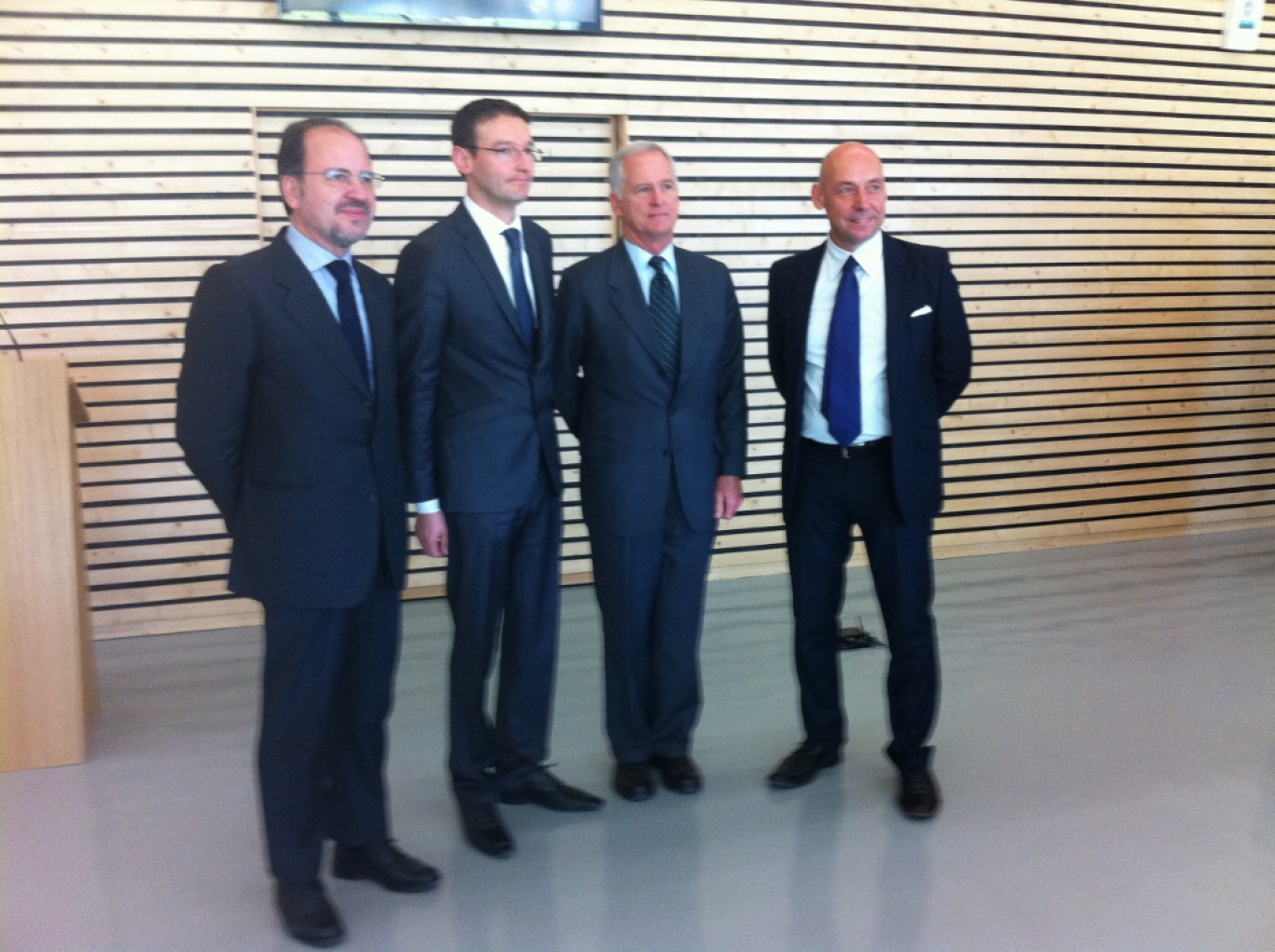 De gauche à droite, Fabrizio Giust, Patrick Gomel, Paul Rahill et M.Romanelli.