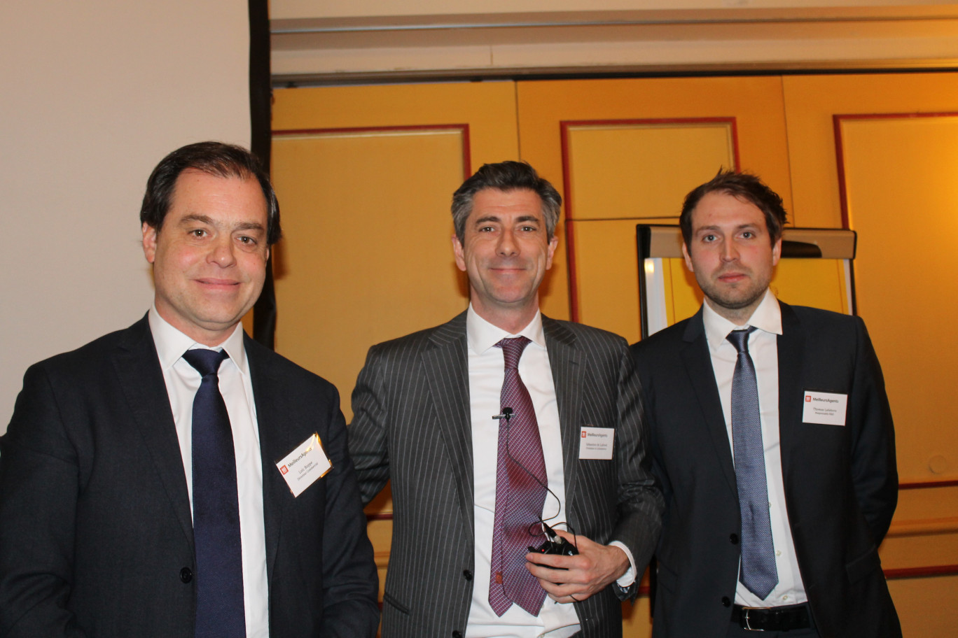 De gauche à droite, Thomas Lefebvre, responsable R &amp; D, Sébastien de Lafond président et co-fondateur, et Loïc Boppe, directeur commercial.