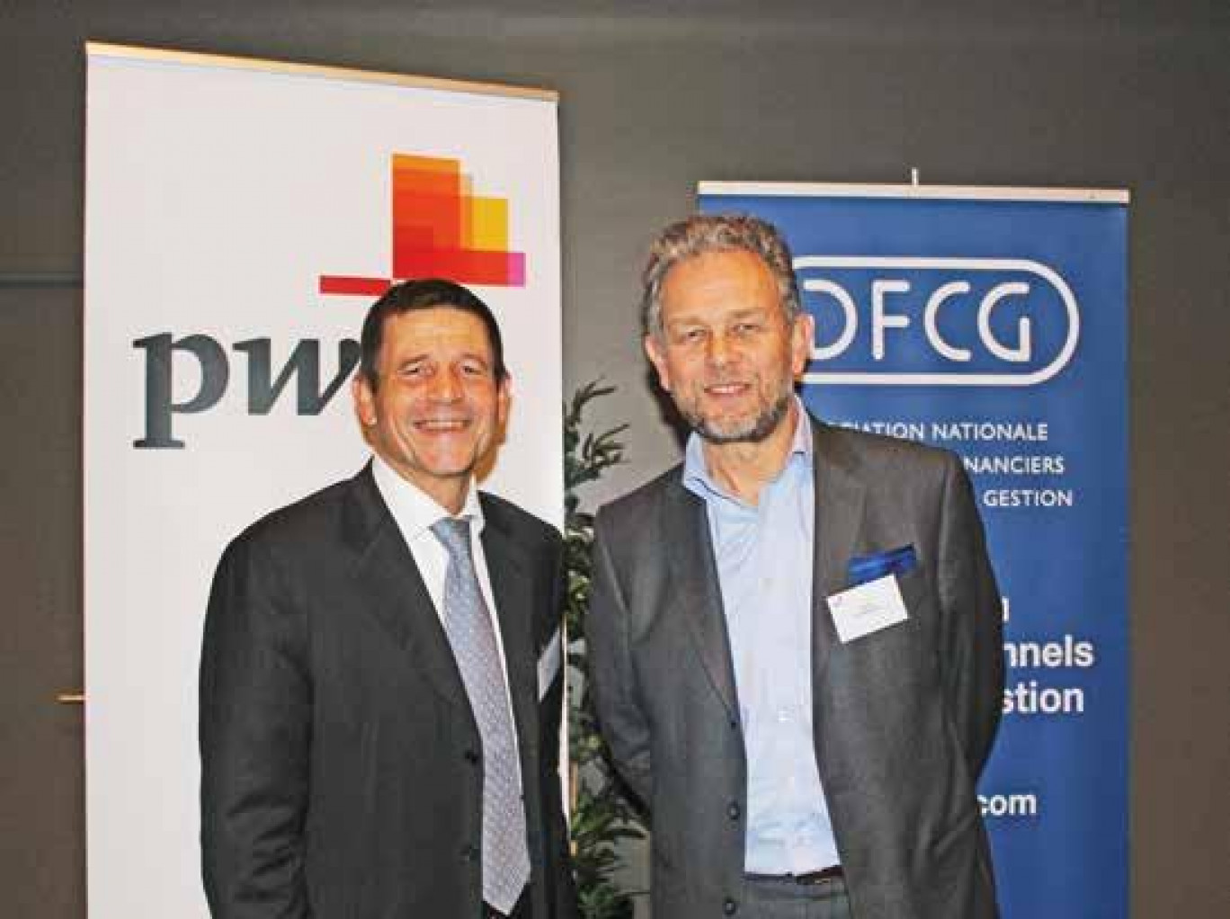Philippe Aerts, associé PwC, responsable de la région Nord et du bureau de Lille, et Lionel Mailly, président régional et vice-président national de la DFCG.
