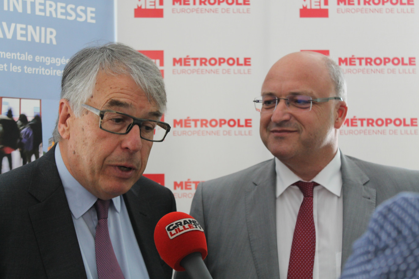 Jean-René Lecref, président du Conseil départemental du Nord, et Damien Castelain, président de la Métropole Européenne de Lille.
