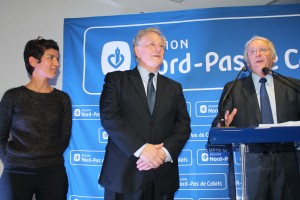 De gauche à droite, Madjouline Sbaï, élue EELV, Pierre de Saintignon et Daniel Percheron. D.R.
