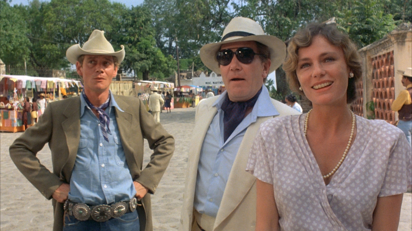 Anthony Andrews, Albert Finney et Jacqueline Bisset dans "Au-dessous du volcan" de John Huston. © 1984 Ithaca Films Inc. Tous droits réservés