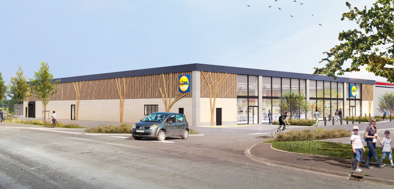 Un supermarché Lidl dans le centre-ville de Béthune