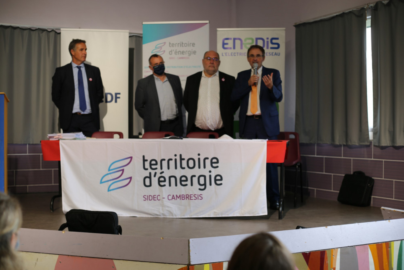 La signature pour trente ans du nouveau contrat de concession du Cambrésis est un engagement fort pour les trois signataires, Sidec, Enedis et EDF. © Aletheia Press/L.Peron