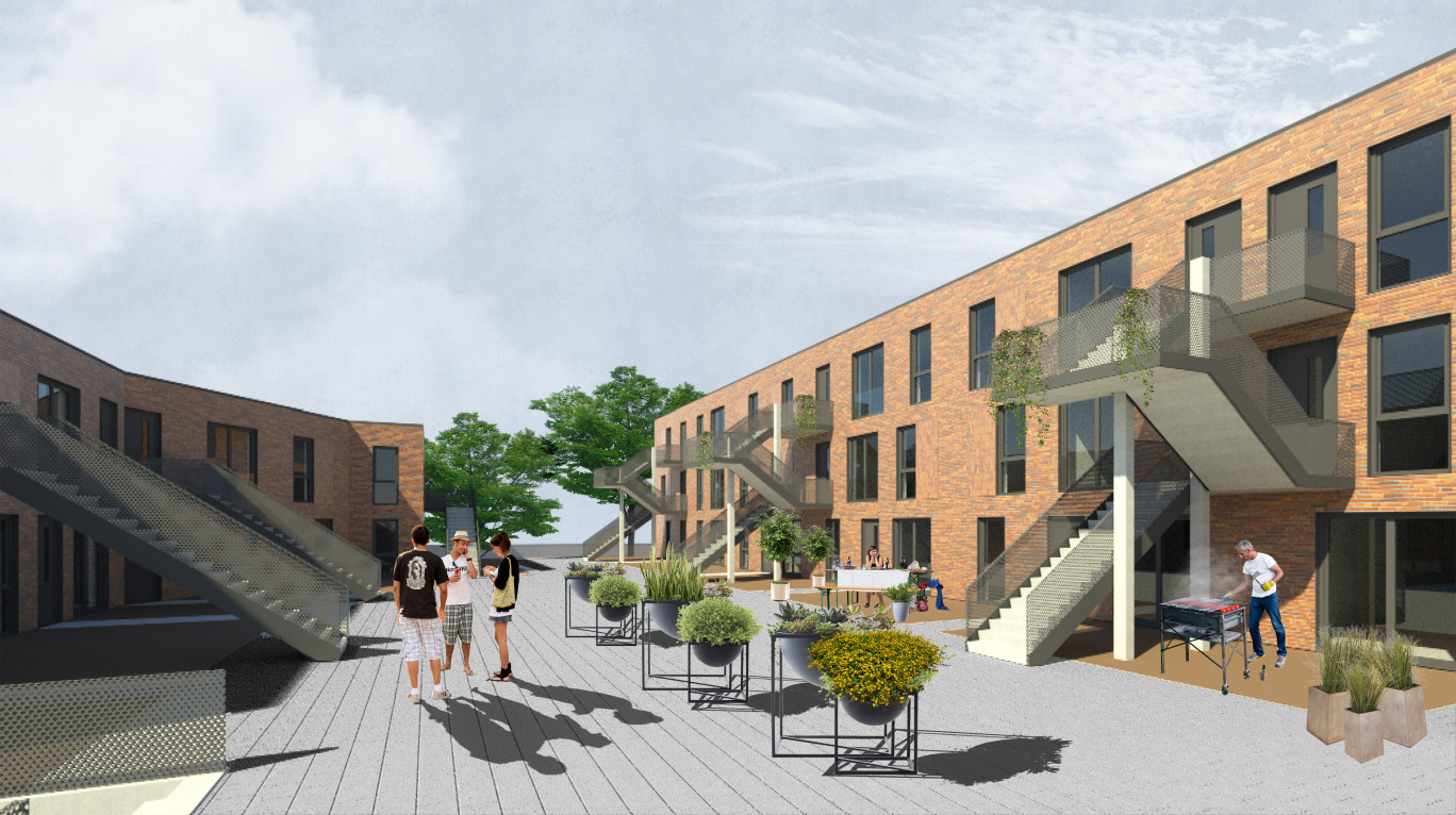A Roubaix, les futures résidences dédiées aux étudiants, jeunes actifs et au coliving devraient accueillir leurs premiers locataires à la rentrée 2023. © Clesence