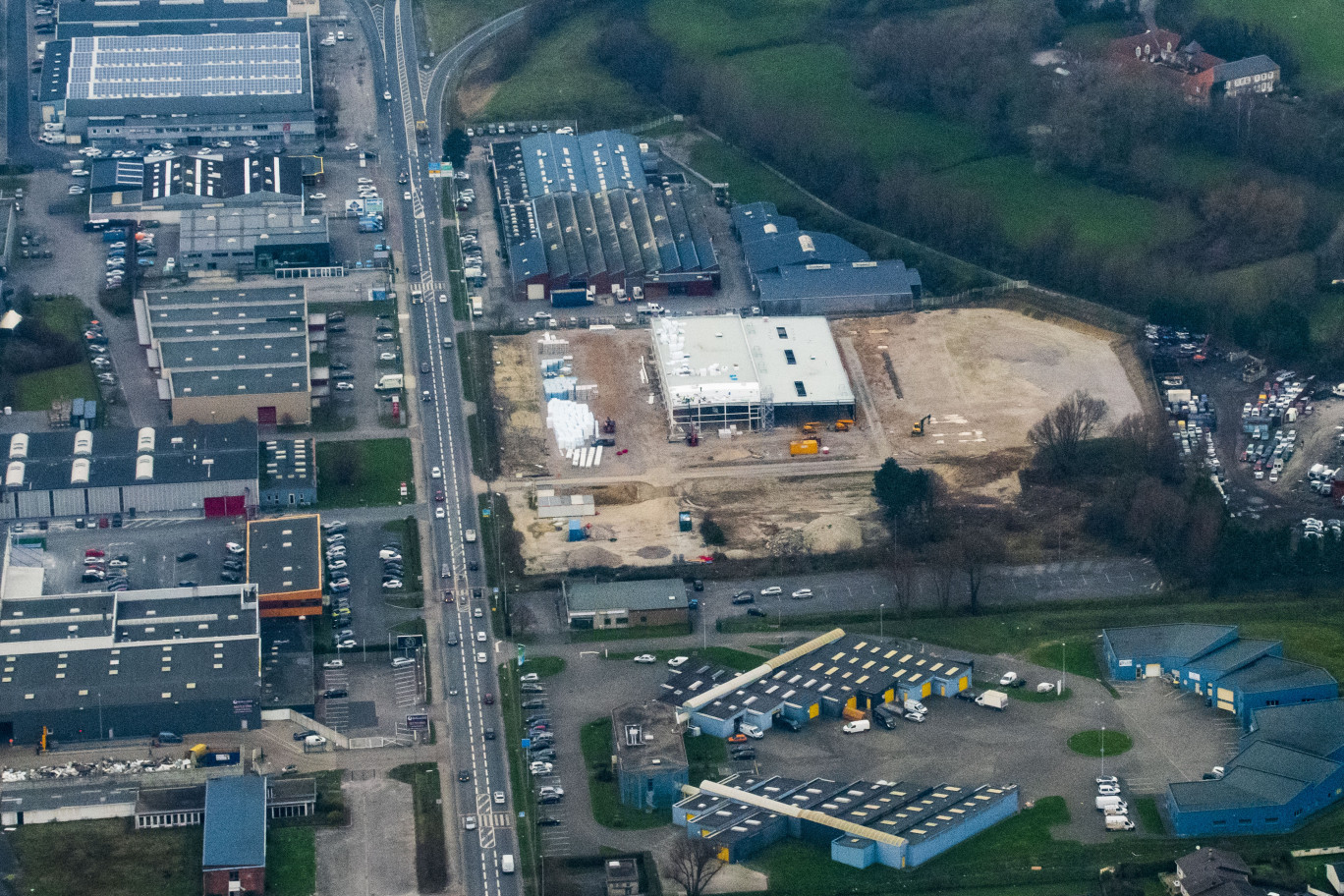 Le chantier du pôle automobile avance rapidement. © Aletheia Press/Olivier Prud’homme)