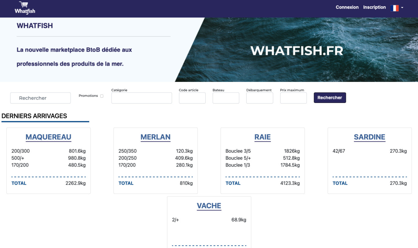 Le lancement officiel du site internet Whatfish a eu lieu le 1er avril, une application mobile devrait bientôt voir le jour. (© Unipêche)