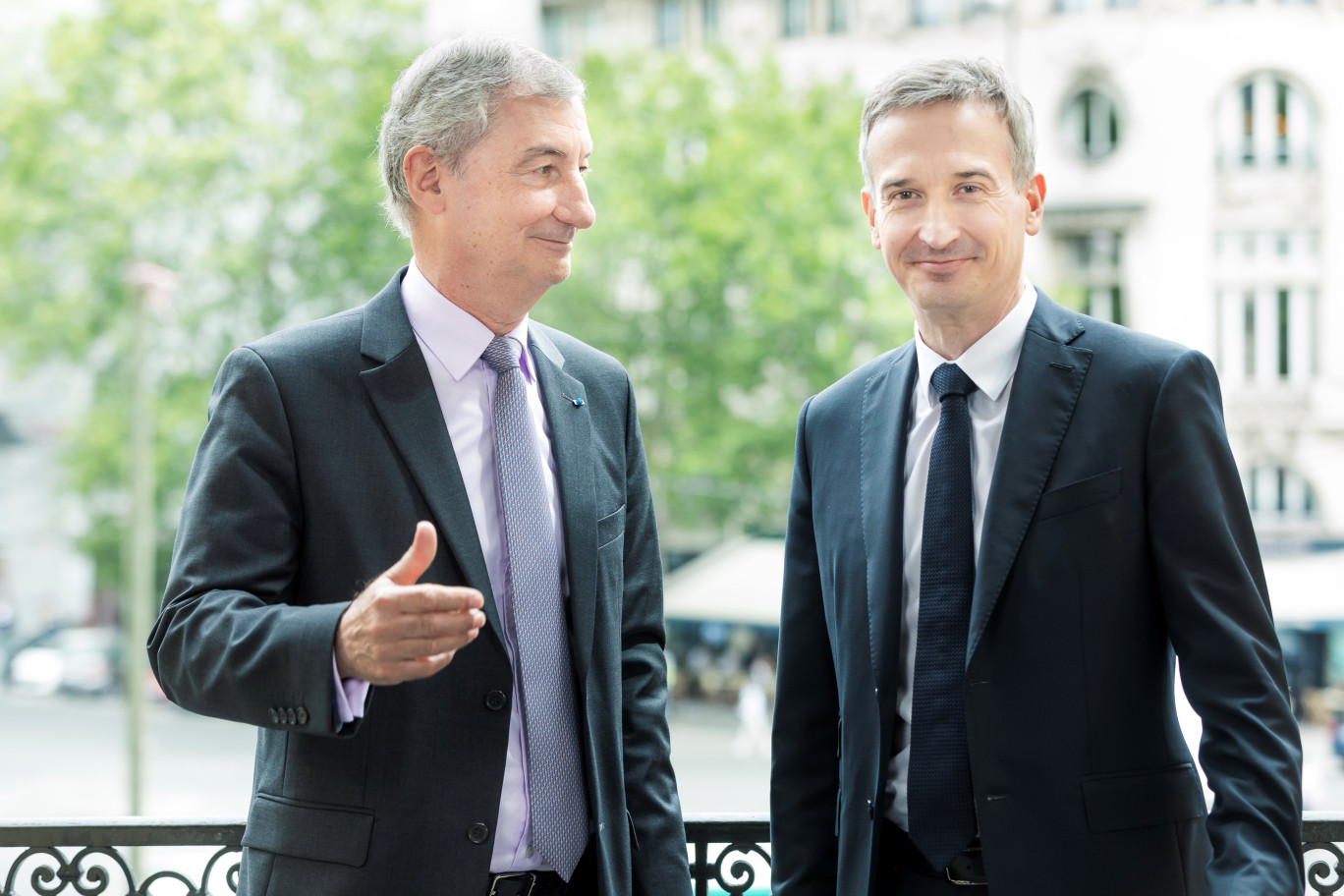 De gauche à droite, Jacques Gounon, président du conseil d'administration, et Yann Leriche, directeur général de Getlink. © Getlink