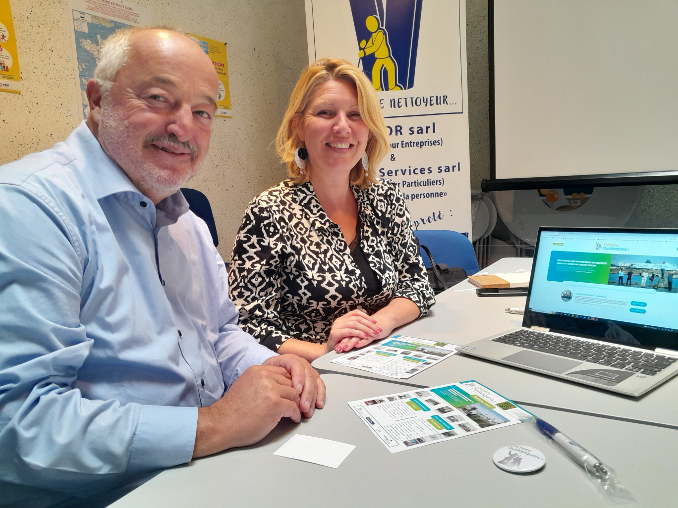 Alain Roggeman et Véronique Dégardin qui portent le concept "J'achète dunkerquois.fr" avec succès pour le club d'entreprises de Saint-Pol-sur-Mer/Dunkerque.