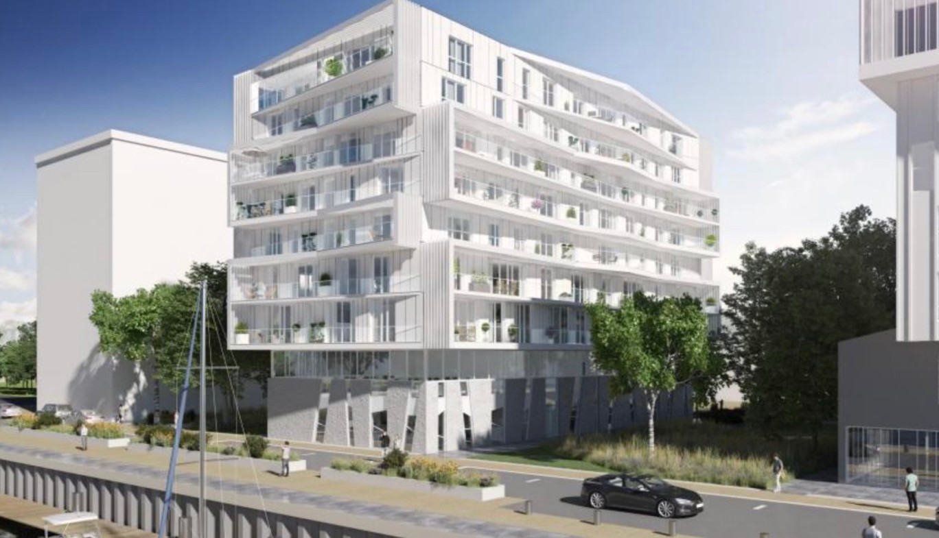 La tour Lila à Boulogne-sur-Mer accueillera trois plateaux de 600 m² et 39 logements. © Maxi Bat/Esquisse d'Architecte