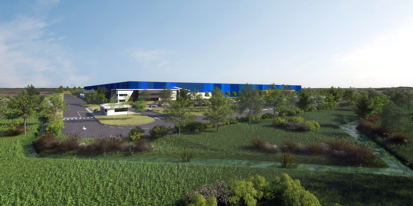 Le futur entrepôt de 96 000 m2 sortira doit être livré l’été prochain. © PRD