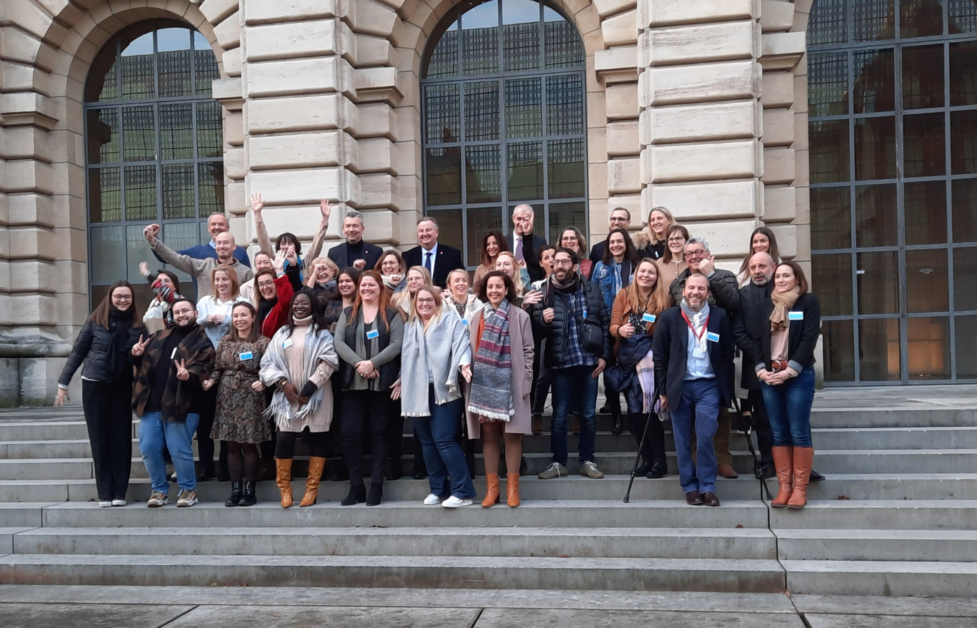 Plusieurs référents handicap d’entreprises des Hauts-de-France se sont réunis au Palais de beaux-arts de Lille pour parler emploi et handicap. © Aletheia Press/L.Péron