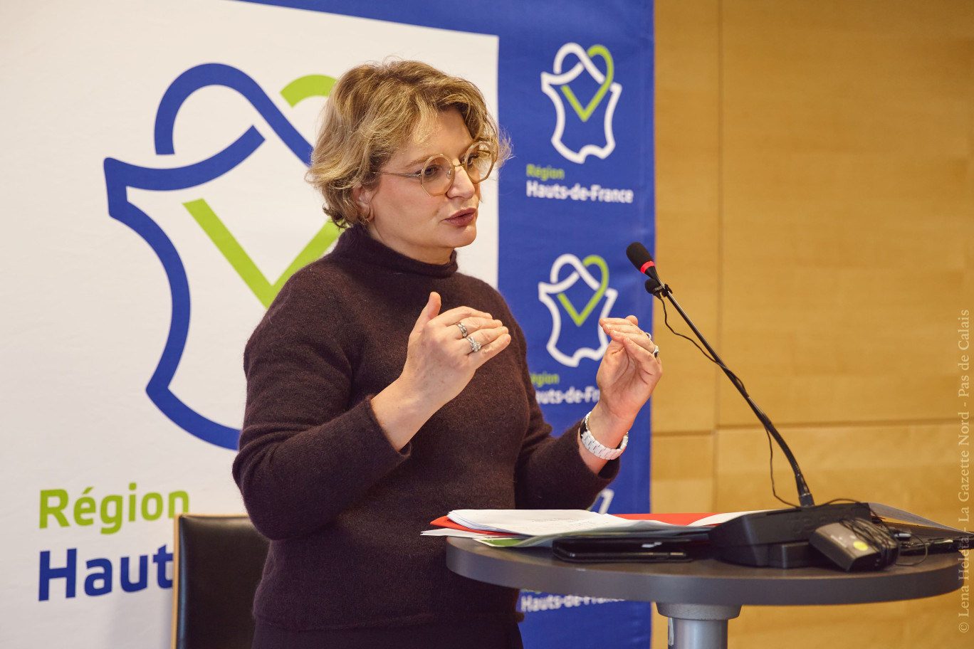 Marie-Sophie Lesne, vice-présidente régionale chargée de l'Agriculture lors de la conférence de presse dédiée au Salon de l'Agriculture 2023. © Lena Heleta