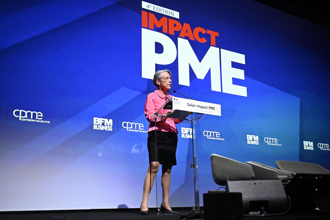 «Nous souhaitons relancer notre effort de simplification administrative», a déclaré Élisabeth Borne lors de la rencontre annuelle «Impact PME». Ⓒ Julien De Rosa-AFP