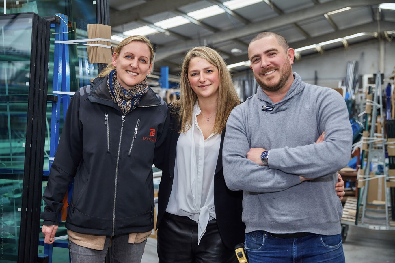 Valérie, Laura et Olivier Streck travaillent dans l'entreprise familiale. © Lena Heleta