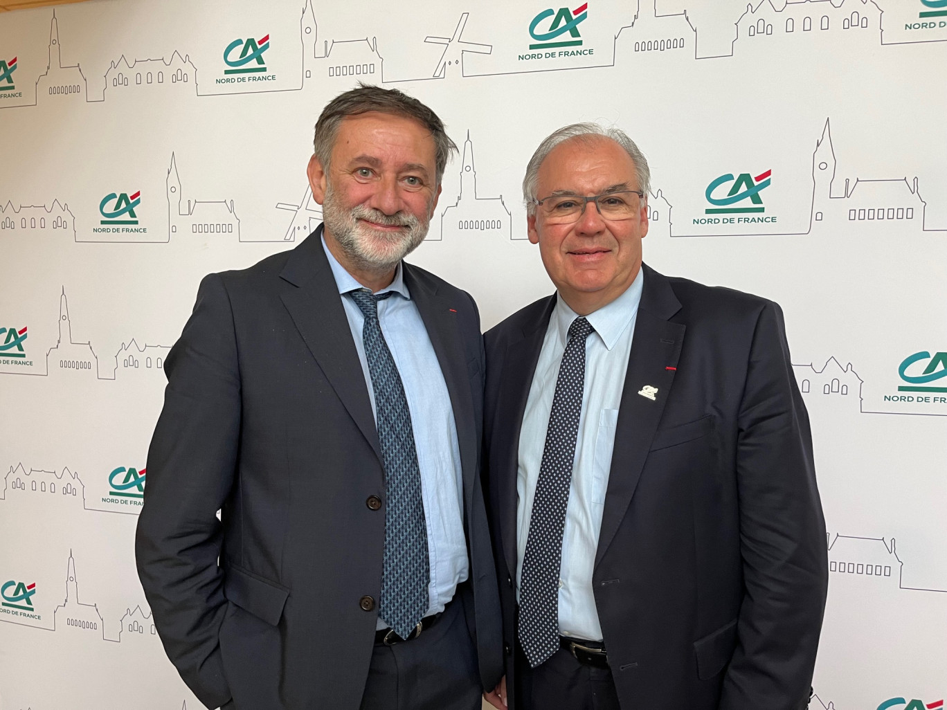 Laurent Martin, directeur général du Crédit Agricole Nord de France et Gabriel Hollander, président.