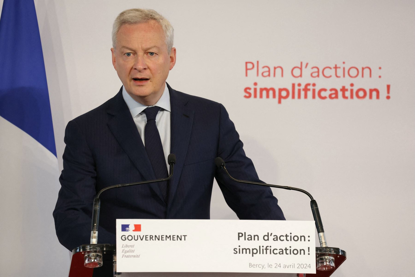 «Un entrepreneur ne doit pas avoir peur de l'administration, il doit pouvoir s'appuyer sur l'administration», a expliqué Bruno le Maire. © Thomas SAMSON-AFP