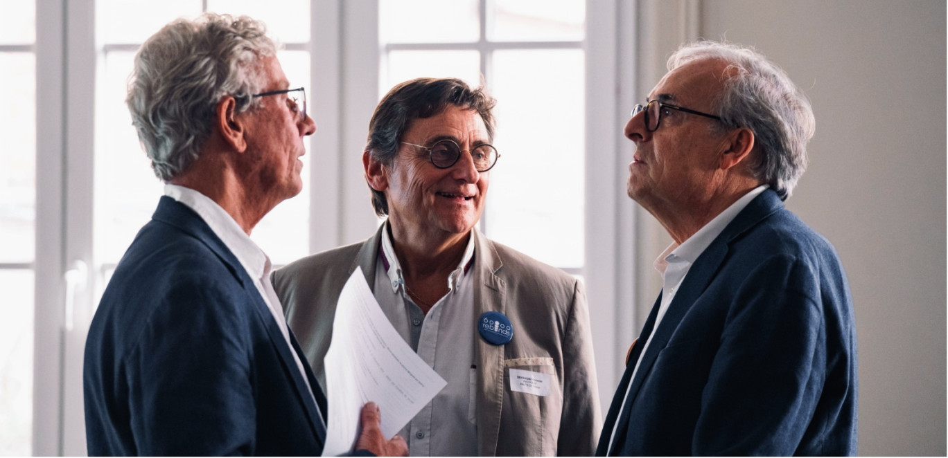 Luc Lorthiois, président sortant, Christian Dessaigne et Philippe Fourquet, président de la Fédération nationale 60 000 Rebonds. © 60 000 Rebonds