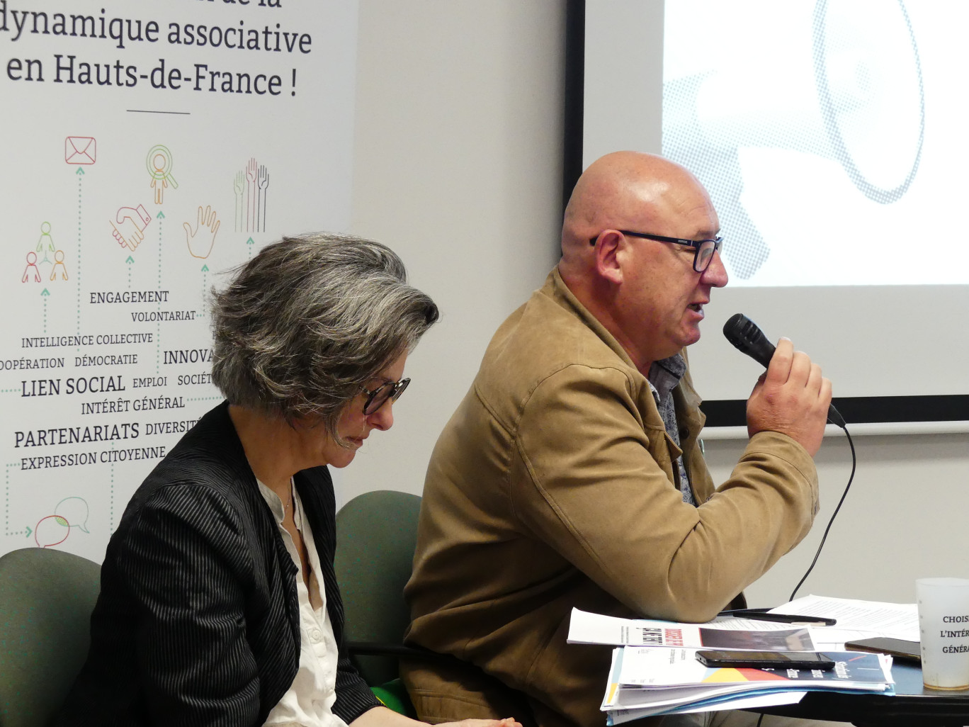 Claire Bizet et Thierry Coulomb, directrice et président du Mouvement associatif Hauts-de-France.