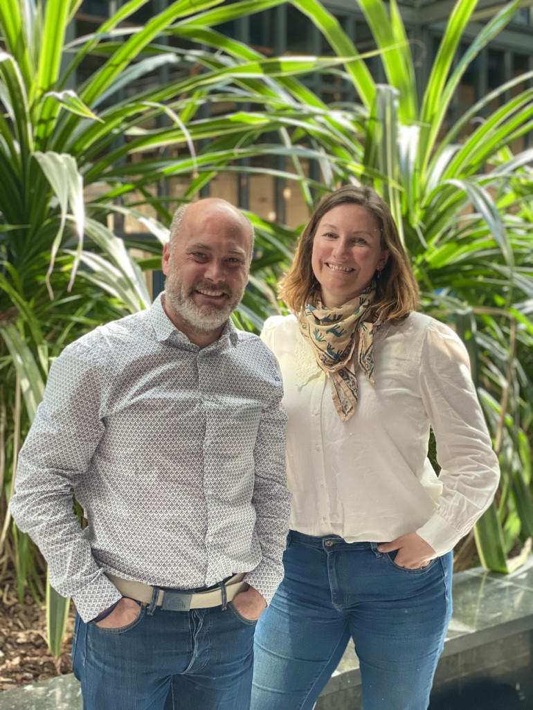 Emilie Da Cruz et Grégory Bouillon, co-fondateurs et dirigeants de Club Tidy dans leurs locaux à EuraTechnologies Lille.