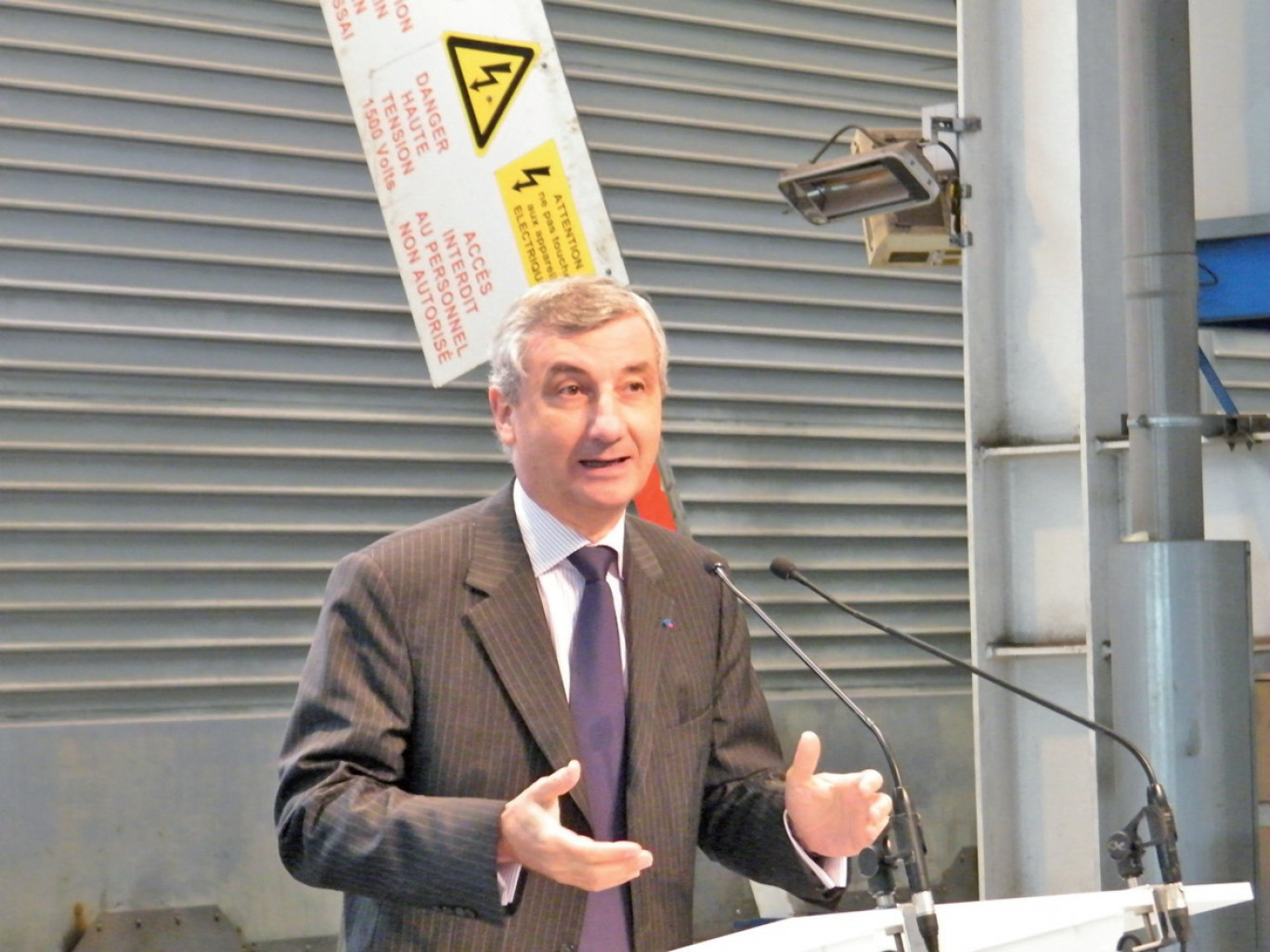 Jacques Gounon, PDG de Groupe Eurotunnel, lors du lancement de la nouvelle navette.