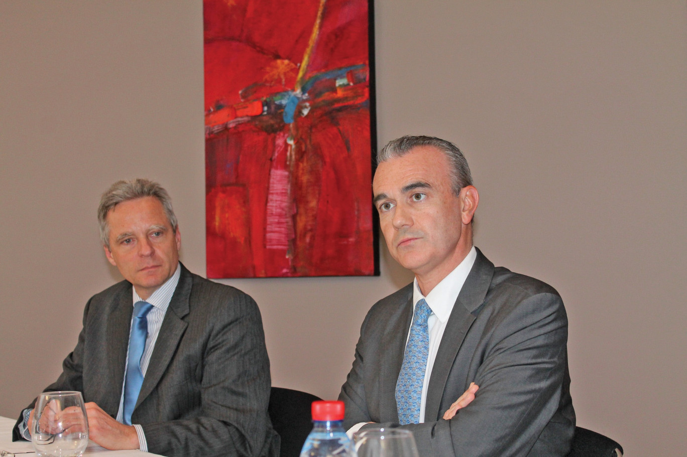 De gauche à droite, Philippe Merviel, directeur régional région Nord Métropole, et Philippe Aymerich, directeur général du Crédit du Nord depuis janvier dernier.