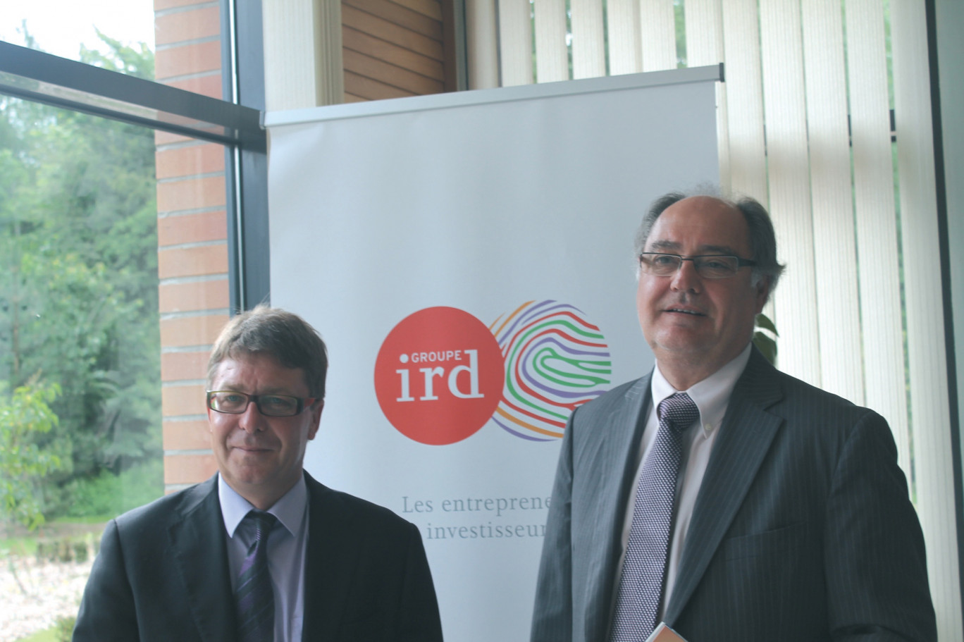 De gauche à droite, Thierry Dujardin, directeur général adjoint, et Marc Verly, directeur général du groupe IRD.