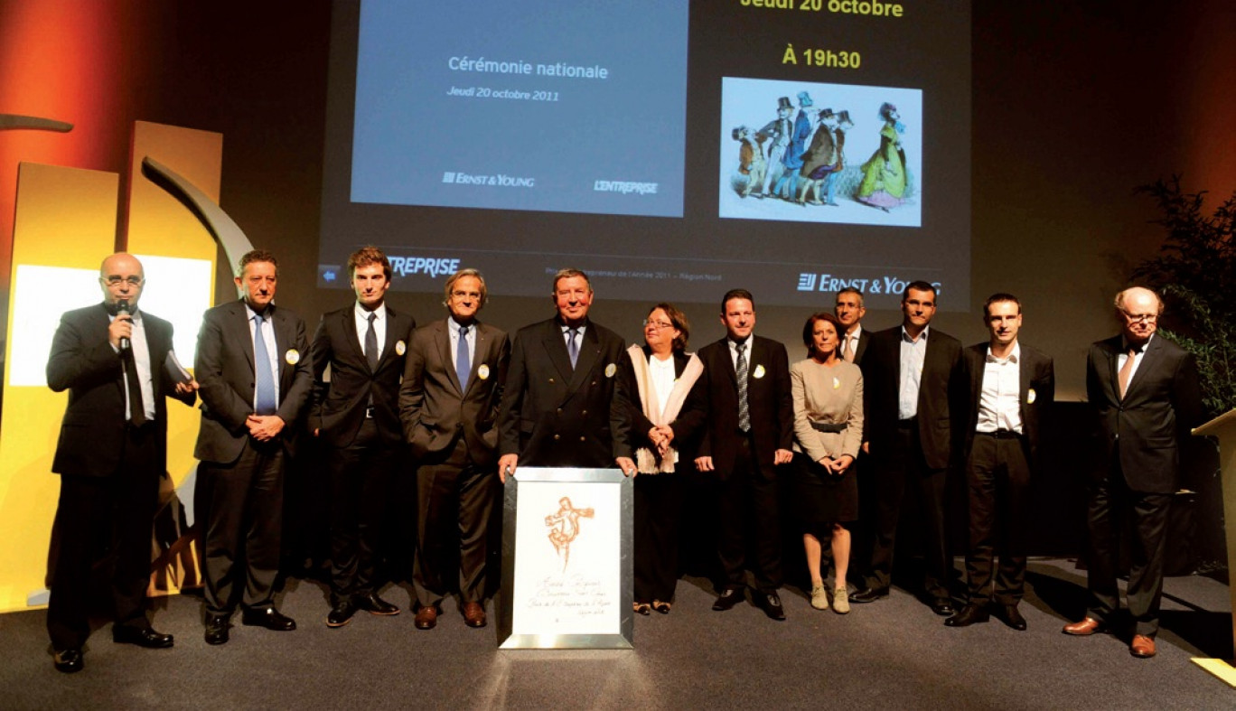 Les lauréats de l’an dernier avec, au centre, André Pecqueur, Entrepreneur de l’année 2011.
