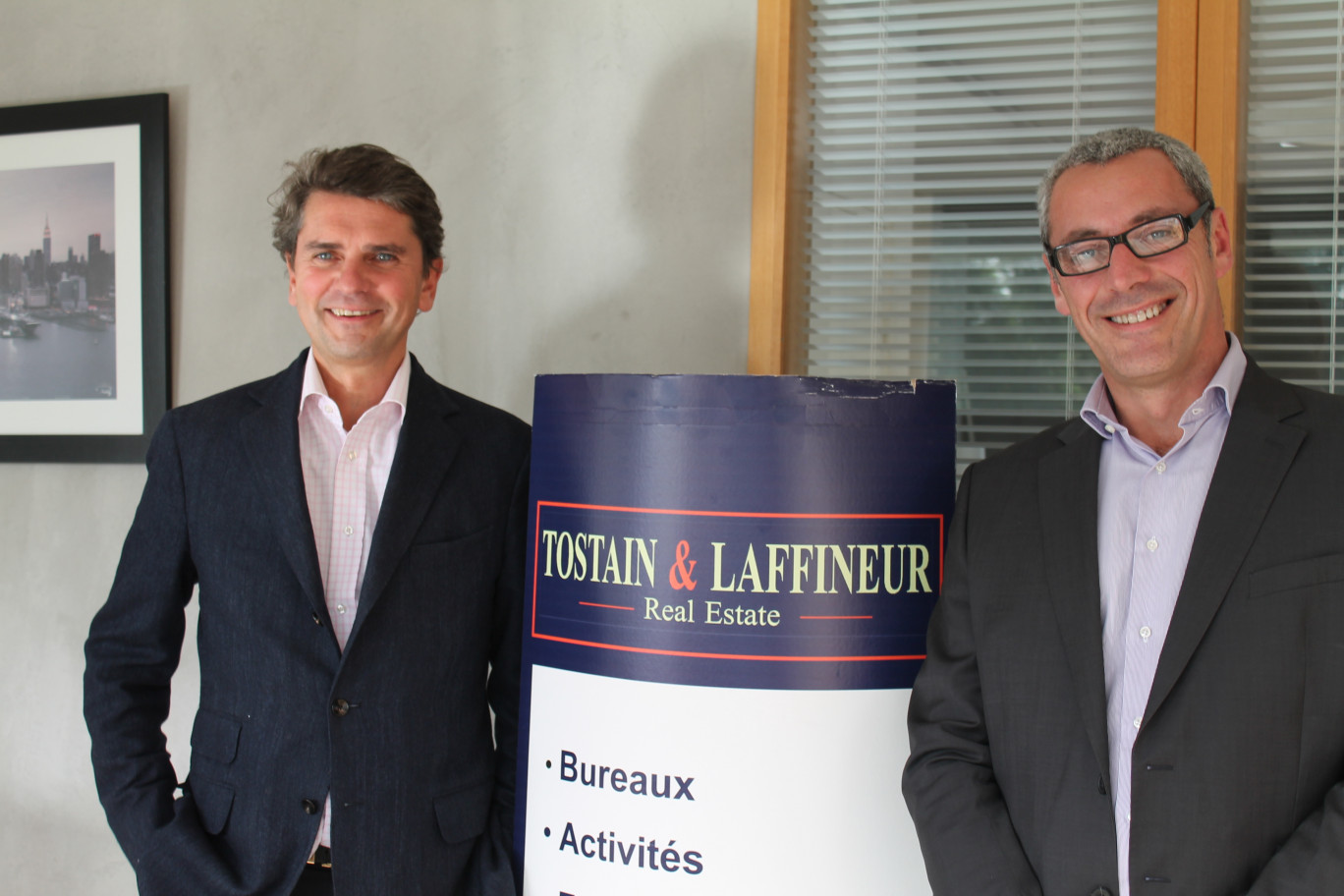 Antoine Tostain, à gauche, et Hugues Laffineur, associés gérants, le premier, spécialiste Bureaux et Investissement, le second, Entrepôts Activités et Investissement.
