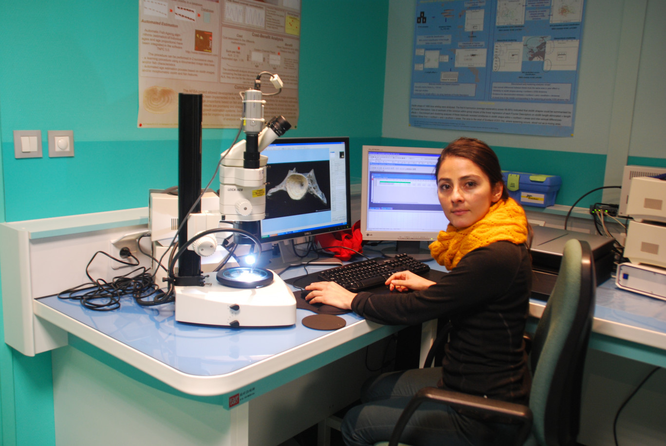 Jimena Torres a bénéficié du laboratoire du pôle de sclérochronologie Ifremer de Boulogne pour poursuivre ses recherches sur la morue australe.