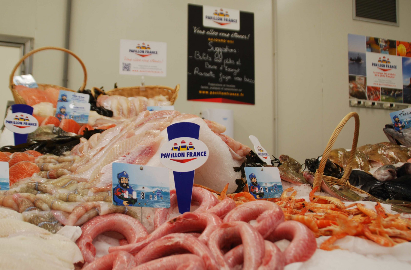 L’étal Pavillon France a été préparé par le Centre de formation des produits de la mer et de la terre à Boulogne.