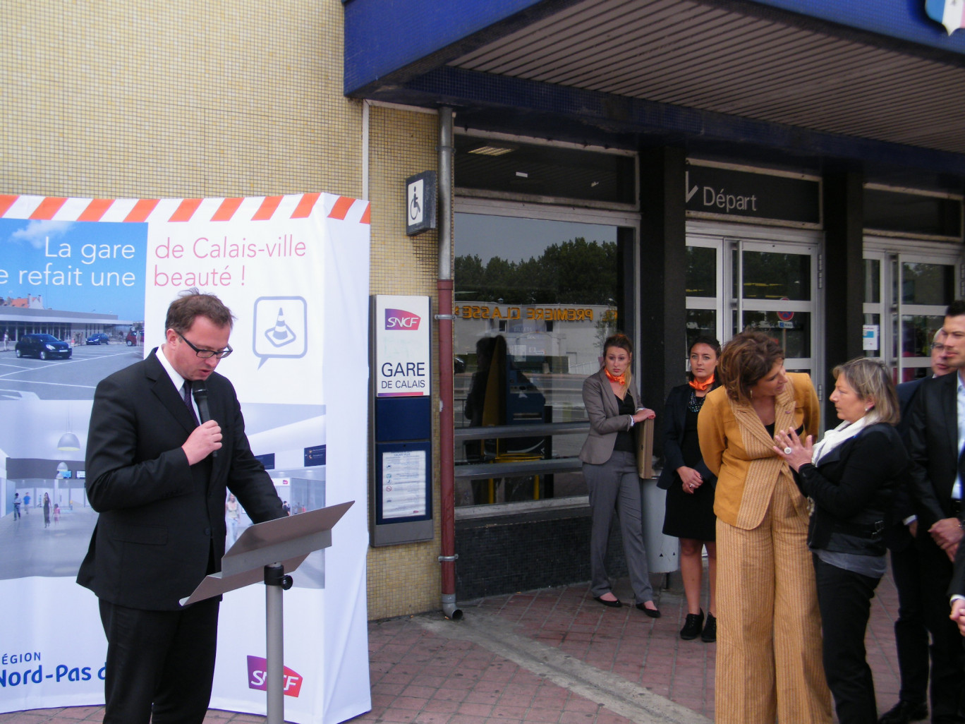 « Lancement des travaux de rénovation de la gare de Calais-Ville le 7 mai dernier ».