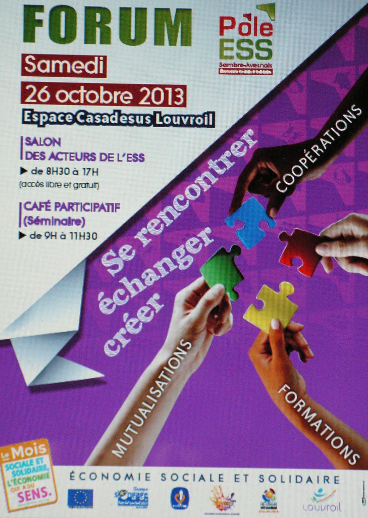 L'affiche de ce premier mois de l'ESS en Sambre Avesnois qui commence par un forum à Louvroil