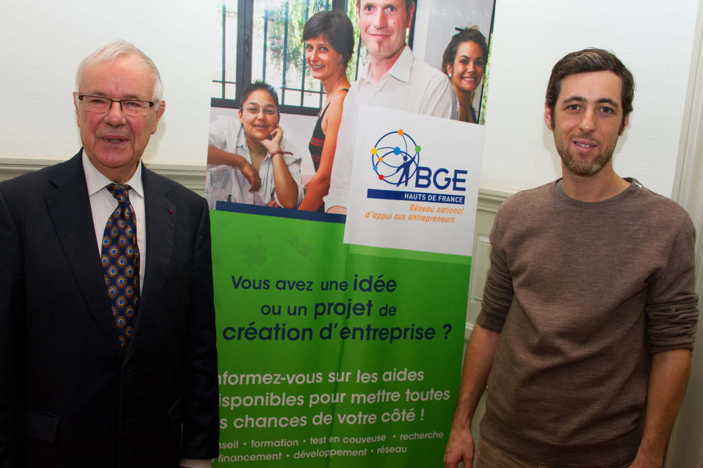 Henri Le Marois, président fondateur de BGE Hauts de France et Michaël Goldman, président de MyMajorCompany.