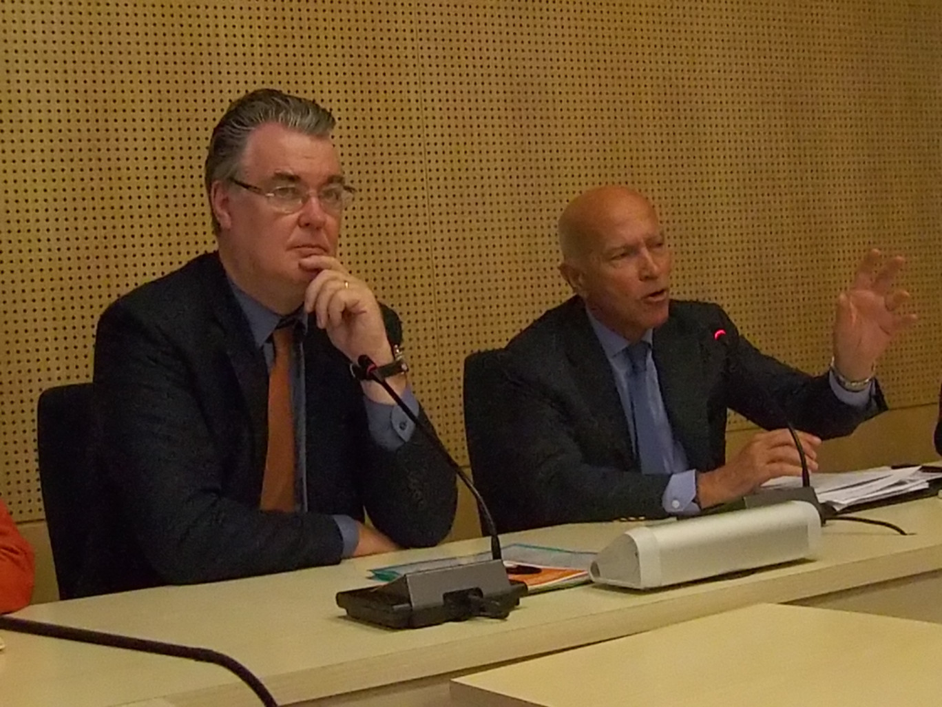 « Jean-Paul Delevoye, président du CESE et le très médiatique communicant Thierry Saussez ».