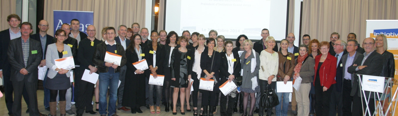 Les lauréats 2013 d’Initiative Grand Arras avec les responsables d’Initiative Grand Arras.