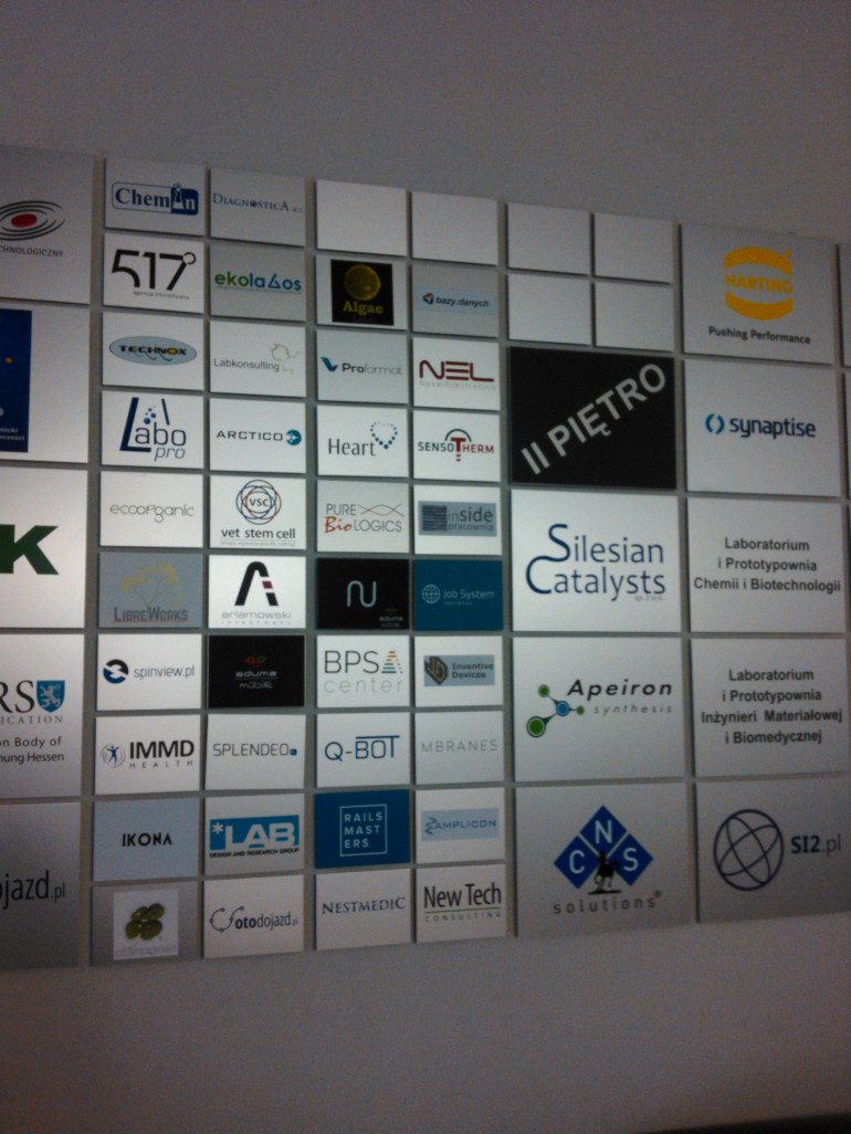 « Panneau des PME présentes dans le Technologie Park à Wroclaw ».