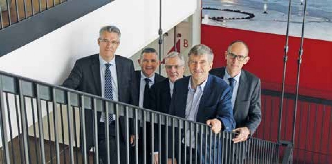 Alain Denizot, président du directoire, Daniel Brika, pôle BDD, Léon-Sylvain Lentenois, président du comité de gouvernance de la RSE et secrétaire du conseil d’orientation et de surveillance, Philippe Lamblin, président du COS, François Codet, pôle finance.