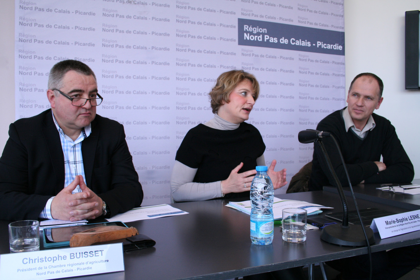 « De gauche à droite, Christophe Buisset, Marie-Sophie Lesne et Ludovic Cauchois ».