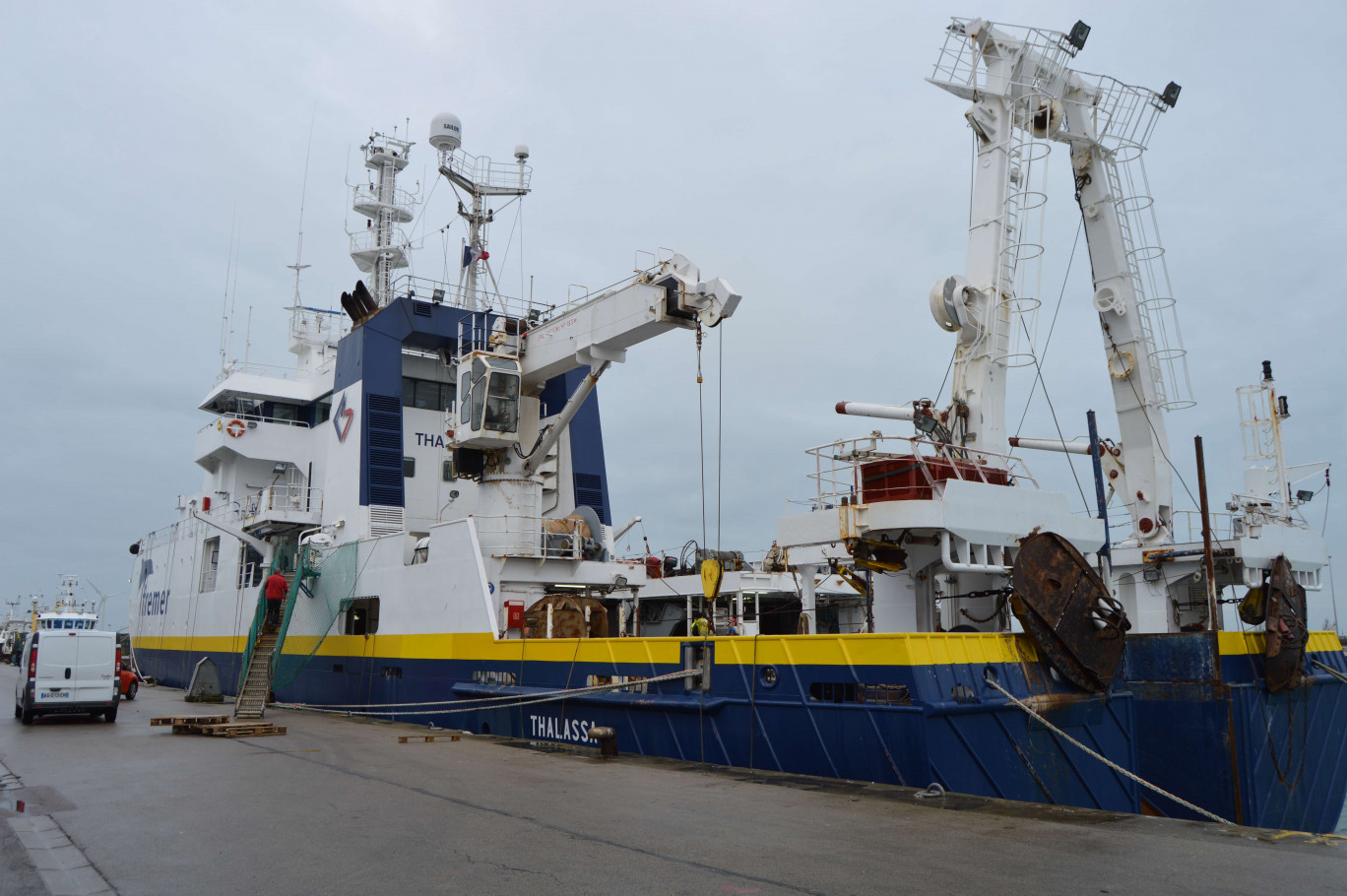 Le navire océanographique Thalassa a travaillé en Manche Est avant de rejoindre la partie sud de la mer du Nord et de terminer sa campagne à Boulogne.