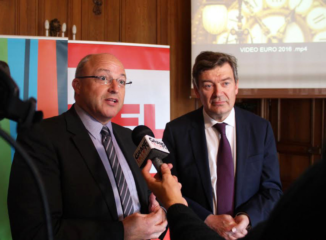 Damien Castelain, président de la MEL et Philippe Hourdain, président de la CCI Grand Lille ont accueilli ont souligné tous les enjeux sociaux et économiques de l'Euro sur le territoire.