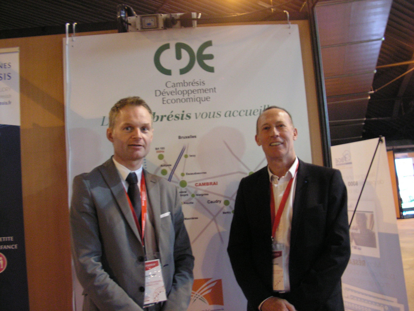 Rodolphe Richez (à gauche), directeur de l’agence CDE, et Charles Blangis, président et chef d’entreprise au Cateau Cambrésis.