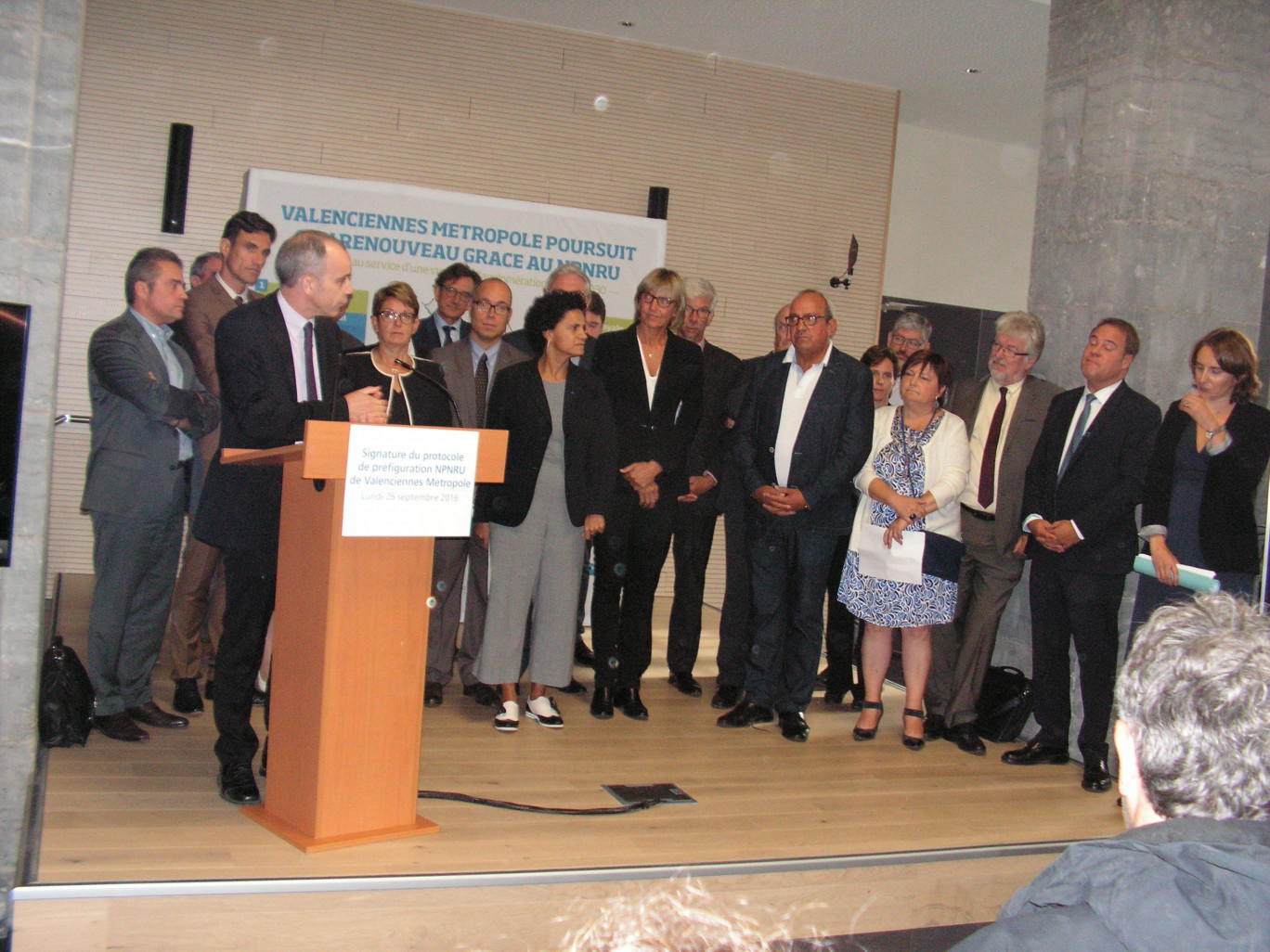 Les partenaires signataires lors de l’intervention de Nicolas Grivel, directeur général de l’ANRU. L’ANRU 2 est lancée dans le Valenciennois.