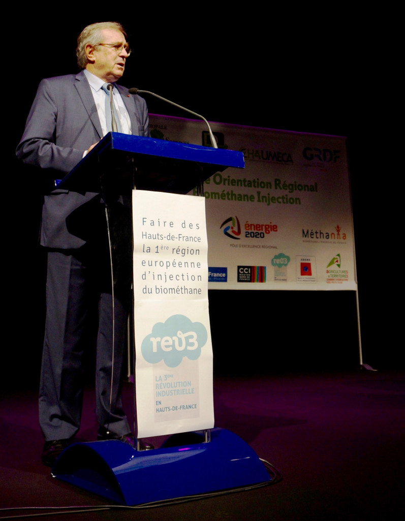 Lors de son intervention, Philippe Vasseur, commissaire spécial à la revitalisation et à la réindustrialisation des Hauts-de-France.