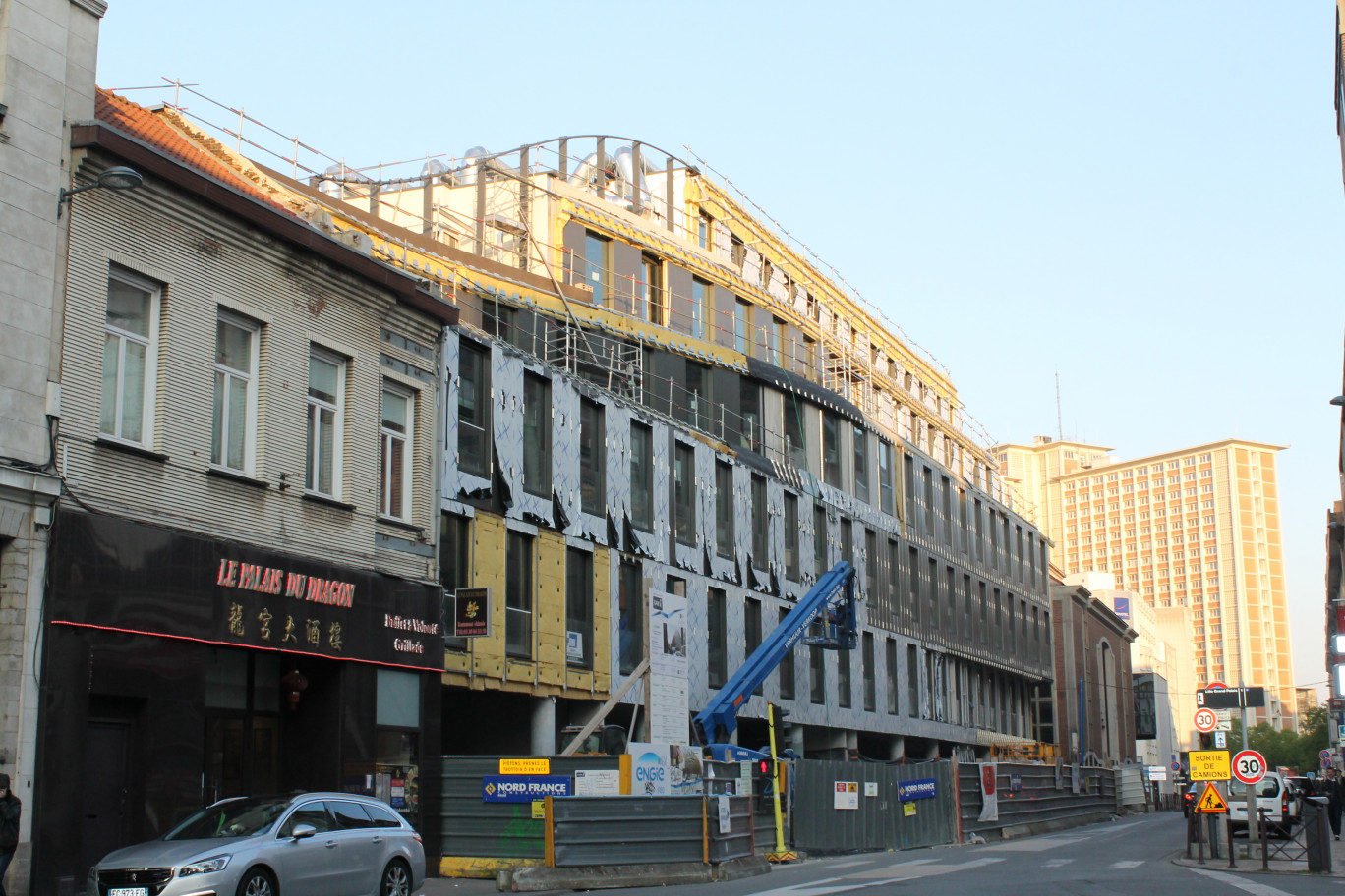 Le chantier du Conex 27/35, rue de Tournai à Lille. Sa livraison est prévue au quatrième trimestre.