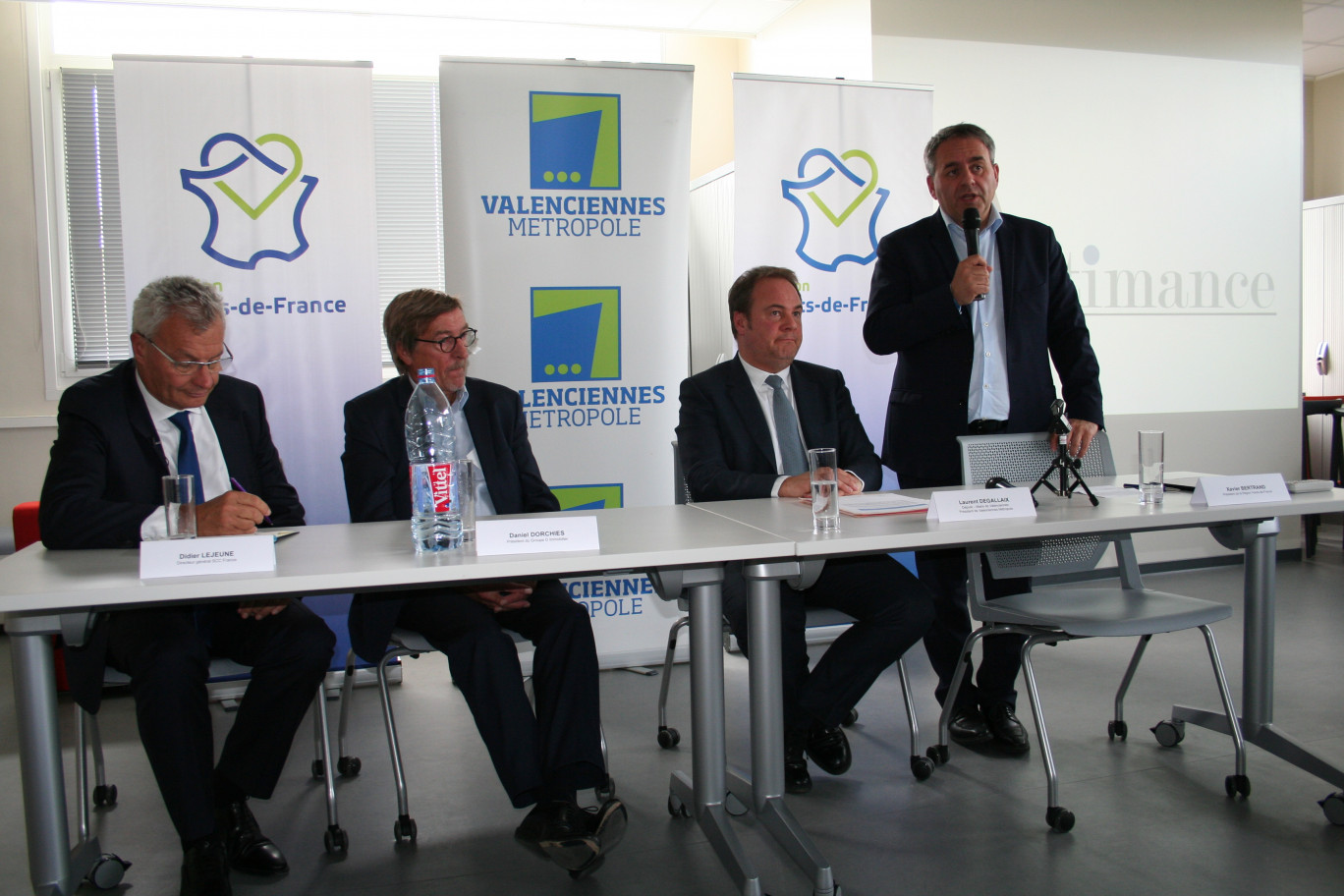 De gauche à droite, Didier Lejeune, Daniel Dorchies, Laurent Degallaix et Xavier Bertrand.