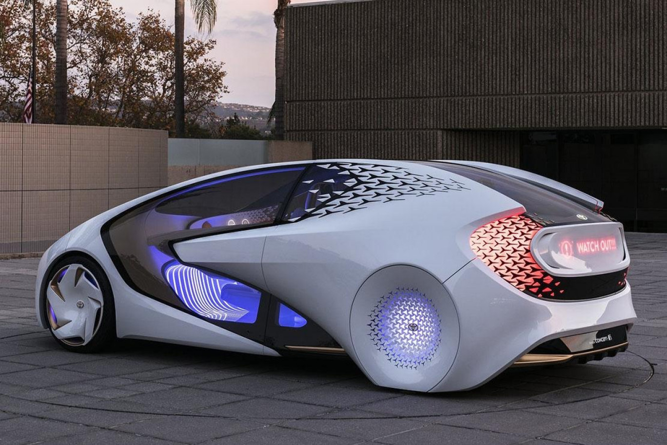 Concept-i, la voiture intelligente de Toyota qui s’aide de la puissance d’une intelligence artificielle  pour anticiper les besoins des utilisateurs, présentée au CES de Las Vegas en 2017.